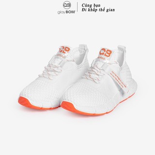 [Mã WABRMH99 giảm 12% đơn 99K]Giày Thể Thao Nữ giayBOM Phối Màu Trắng Cam Đế Cao 3 cm Siêu Nhẹ B1053