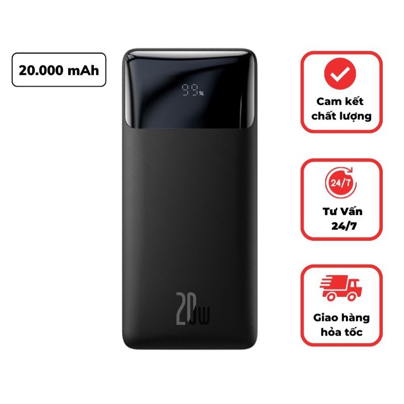 Sạc Dự Phòng Baseus 20000mAh - 20W Màn Hình Led
