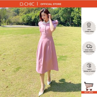 Váy xòe xếp ly cổ bẻ phối màu d.chic ms: 2813192