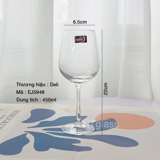 Ly rượu vang pha lê 450ml-EJ5948 DELI