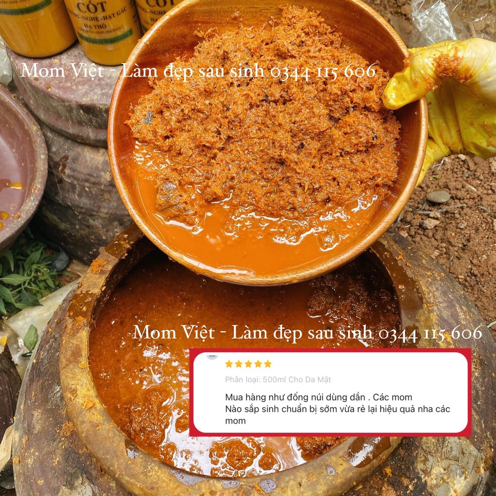 Nghệ hạt gấc hạ thổ, rượu nghệ hạt gấc hạ thổ MomViet đậm đặc cho  Da MẶT