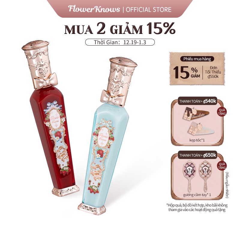 Son Kem 3.5ml Vỏ In Họa Tiết Hoa / Dâu Tây Xinh Xắn