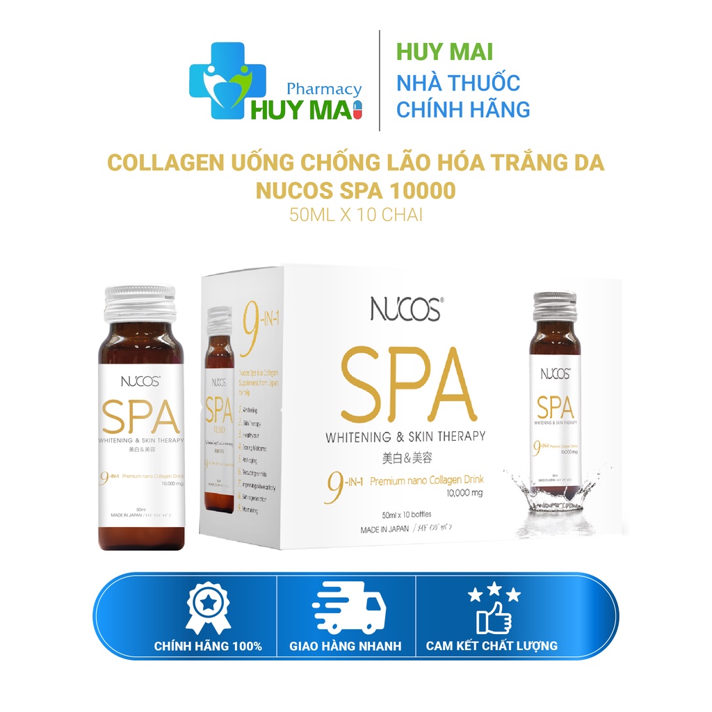 Collagen uống chống lão hóa trắng da Nucos Spa 10000 50ml x 10 chai