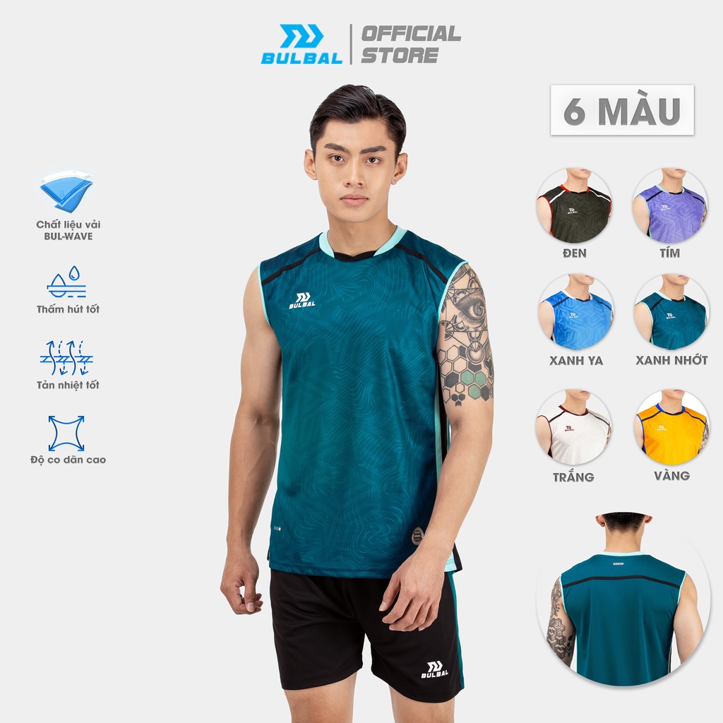 Bộ quần áo bóng chuyền nam Bulbal Asteri cao cấp, chất vải Bul-Wave, Polyester 2D co giãn tốt, thấm hút mồ hôi