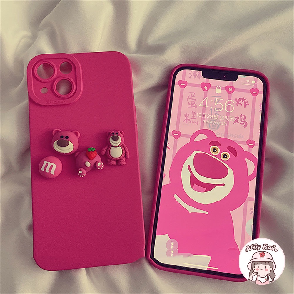 Ốp Điện Thoại TPU Mềm Chống Mồ Hôi Hình Mông Quả Dâu 3D Cho IPhone 14 Pro Max 11 7Plus 13 12 11 Pro Max X XS XR