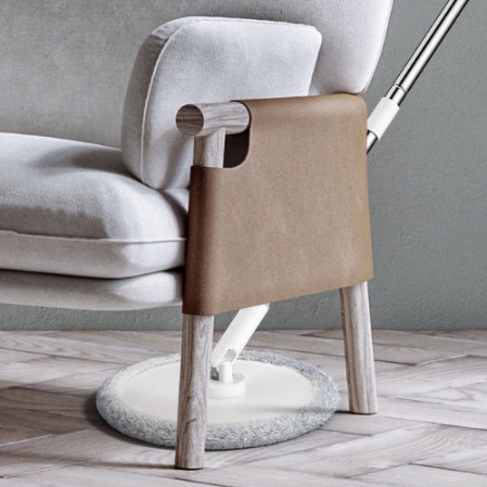 Bộ lau nhà thông minh K8/K9 thùng vắt xoay tròn nhựa PP, Cán inox dài 134cm, miếng lau 25cm