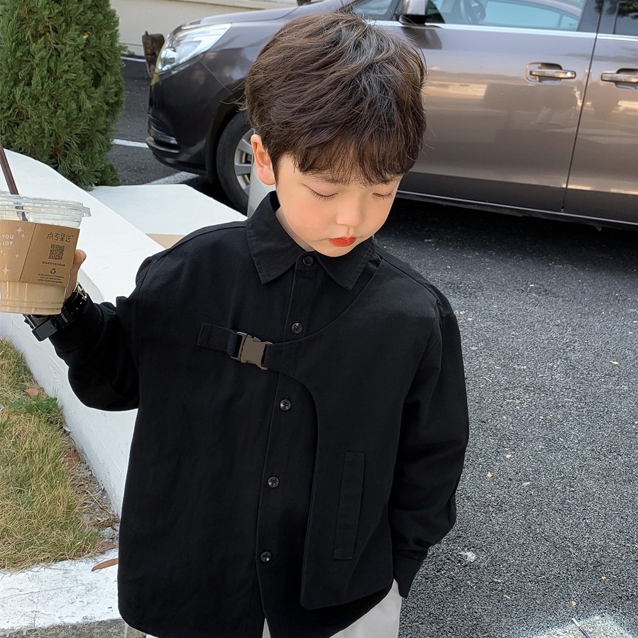 Áo Sơ Mi Phong Cách Đường Phố Hàn Quốc Hợp Thời Trang Xuân Thu Cho Bé Trai