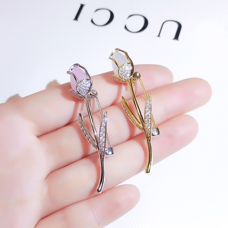[Jiudoulan] Trâm Cài Áo Hình Hoa Tulip Hàn Quốc Cao Cấp Nhẹ Nhàng Đẹp Mắt Cho Nữ Corsage