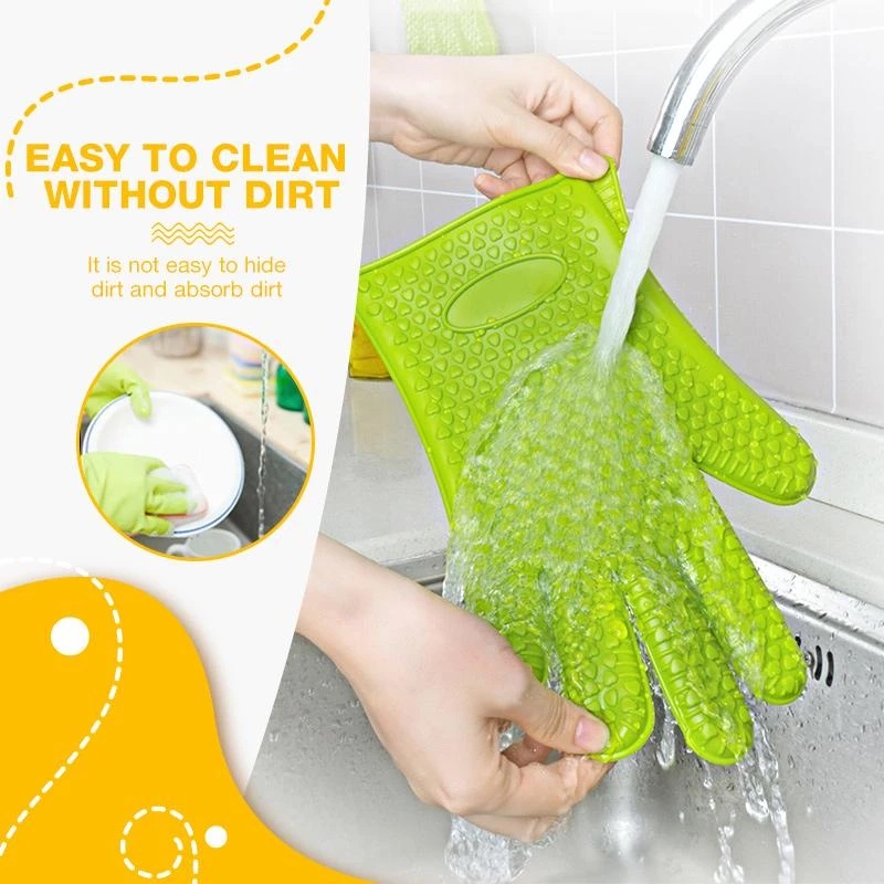 1 Găng Tay Silicone Cách Nhiệt Chống Trượt Chống Nước Dùng Cho Lò Vi Sóng / Nấu Ăn