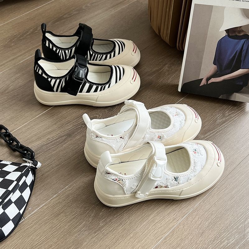 Giày Canvas Mùa Hè Màu Trắng Phong Cách Mới Cho Nữ