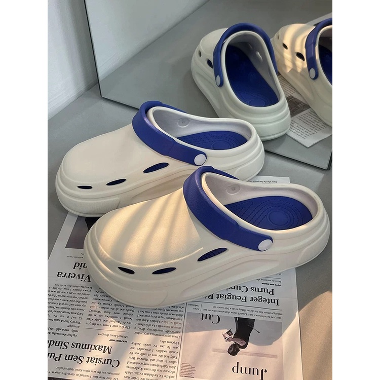 Dép Sandal Đế Mềm Chống Trượt Thiết Kế Đục Lỗ Thời Trang Đi Biển Cho Nam