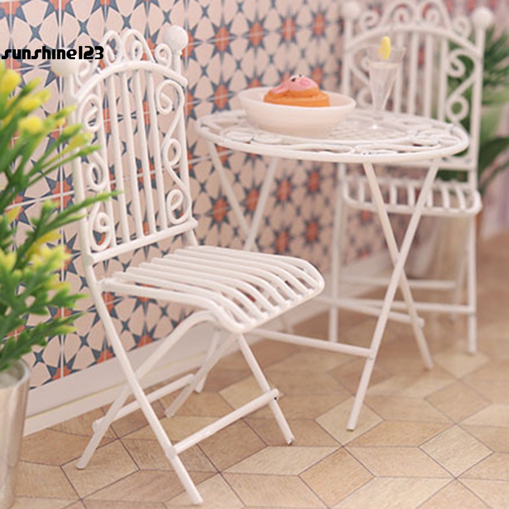 Bộ bàn ghế ngồi + ghế mini cho nhà búp bê 123