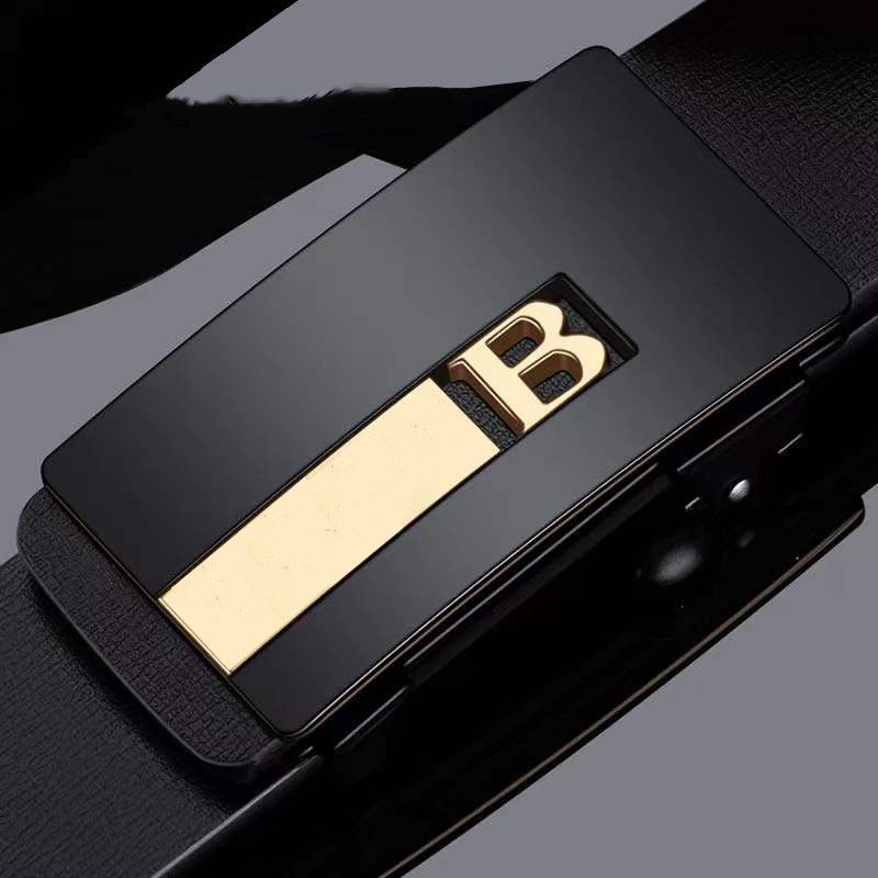 Thắt lưng nam chữ B , dây nịt nam bản nhỏ, nịt da nam khóa tự động thiết kế luôn trong giấu dây