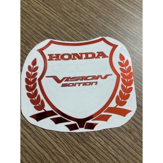 Tem Logo nhôm Honda Vision màu đỏ trang trí xe