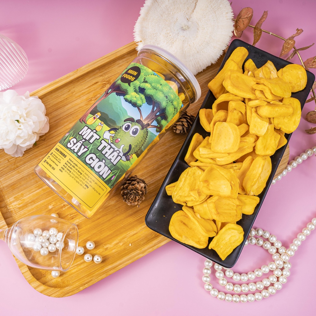 Combo 4 hộp củ quả sấy - Trái cây sấy thập cẩm + Mít thái sấy giòn +Chuối sấy mè gừng + Khoai cọng sấy mix 3 vị
