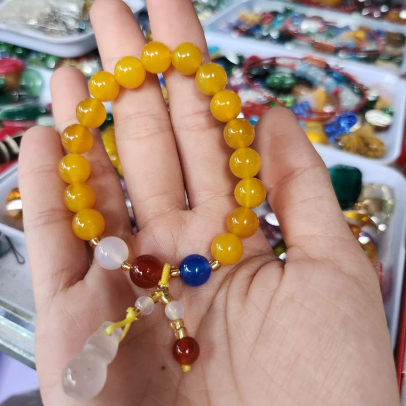 Vòng tay đá mã não đủ màu phong thủy mix phụ kiện