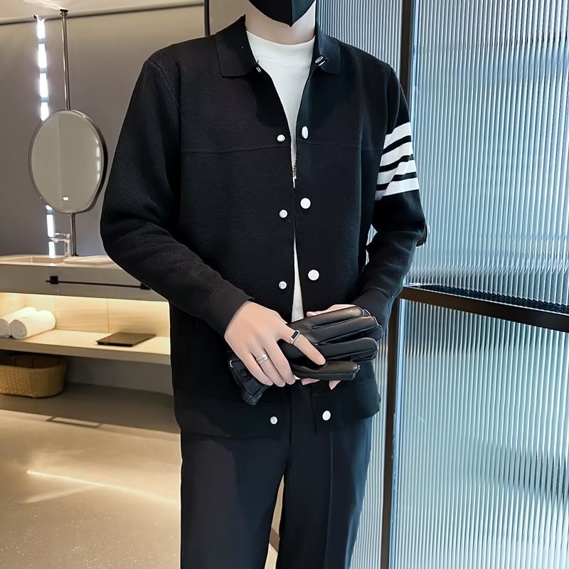 Áo Khoác Cardigan Dệt Kim Dáng Ôm Phong Cách Hàn Quốc Thời Trang Xuân Thu 2022 Cho Nam