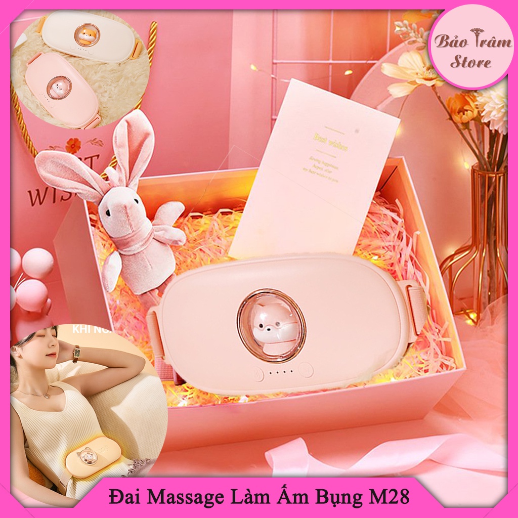 Máy massage bụng kinh M28, giảm đau bụng cho phụ nữ đến kì, chườm nóng, hỗ trợ chăm sóc sức khỏe, quà xịn tặng vợ