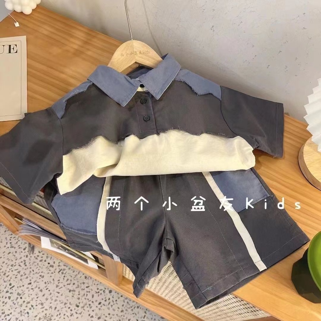 Hàng Mới Về Set Áo Thun Ngắn Tay Và Quần Short Màu Trơn Thời Trang Mùa Hè Cho Bé Trai