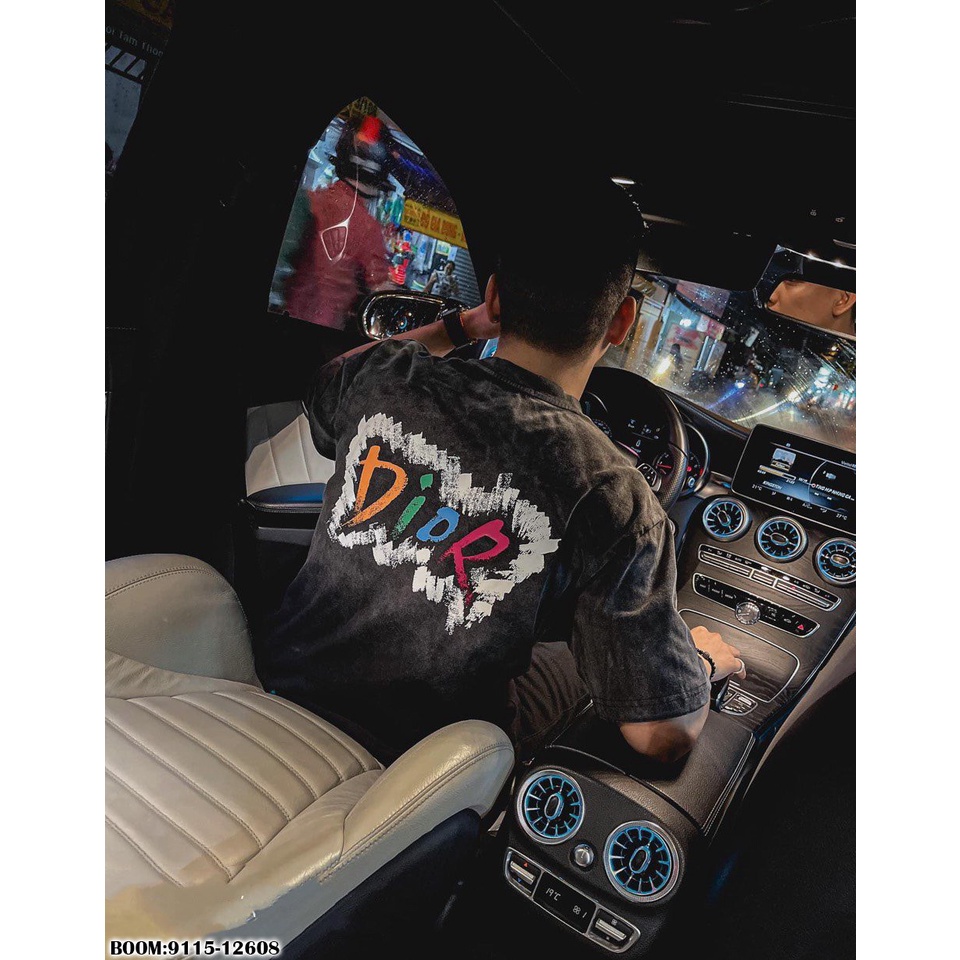 Áo Phông Nam Đen Loang In Chữ DIO Màu Vải Mềm Mịn - Áo Thun Nam Loang Xám Phối Đồ Cực Đẹp