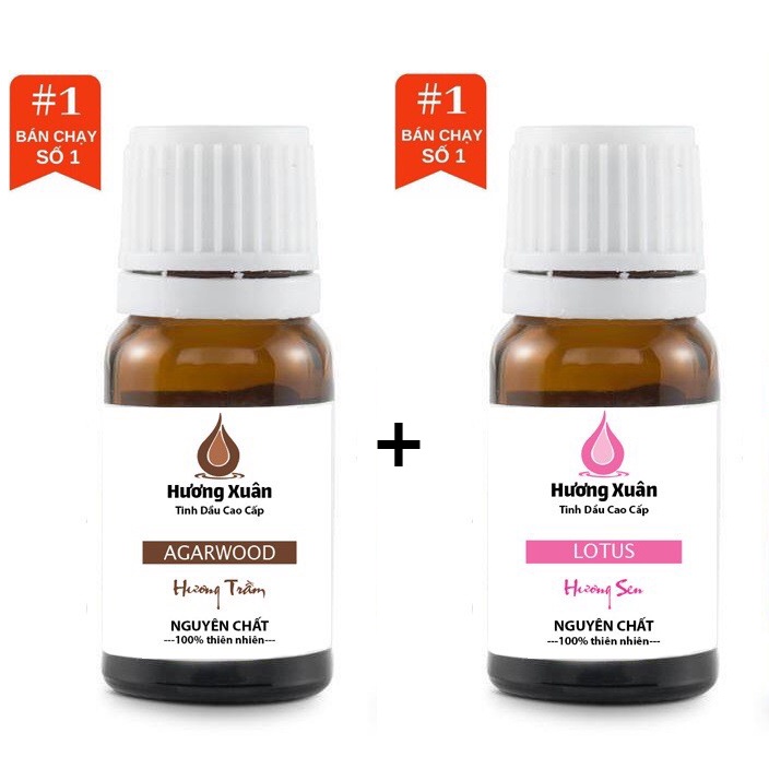 COMBO 2 LOẠI TINH DẦU HƯƠNG TRẦM + TINH DẦU HƯƠNG SEN NGUYÊN CHẤT TỪ THIÊN NHIÊN | TINH DẦU HƯƠNG XUÂN | Famimark.com