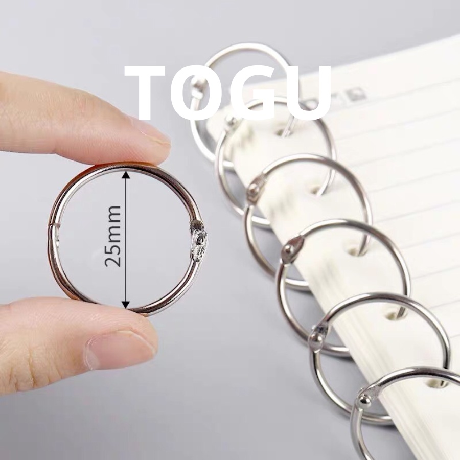 Khoen tròn inox Flashcard TOGU đóng gáy sách, album, nhật kí - Khoen móc vòng còng đóng sổ, sổ tay
