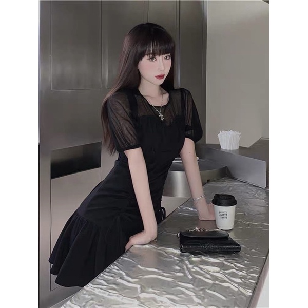 Đầm phối lưới nhúng bèo Big size dành cho khách ngoại cỡ từ 60-90 ký