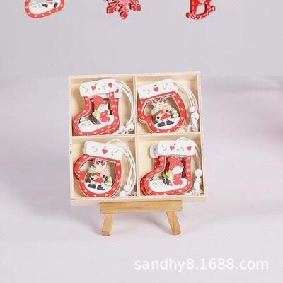Set 12 món treo noel gỗ, combo 12 món trang trí cây thông noel, nhà cửa nhân dịp giáng sinh