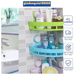 Kệ góc nhà tắm- Kệ góc nhà tắm hút chân không size to hình tam giác nhựa cao cấp độ bền cao,để đồ chắc chắn chịu lực
