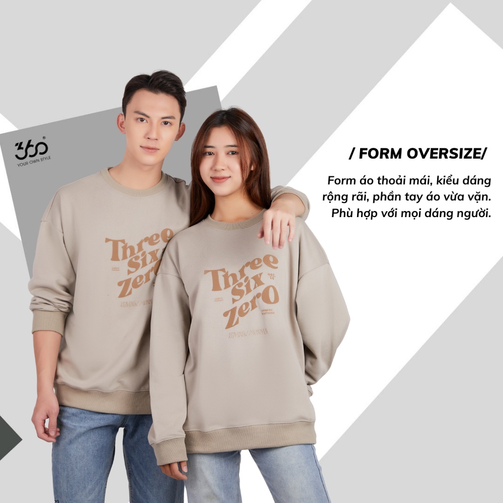 Áo sweater nam form rộng trẻ trung thương hiệu 360 Boutique chất liệu nỉ da cá- ANHOL335