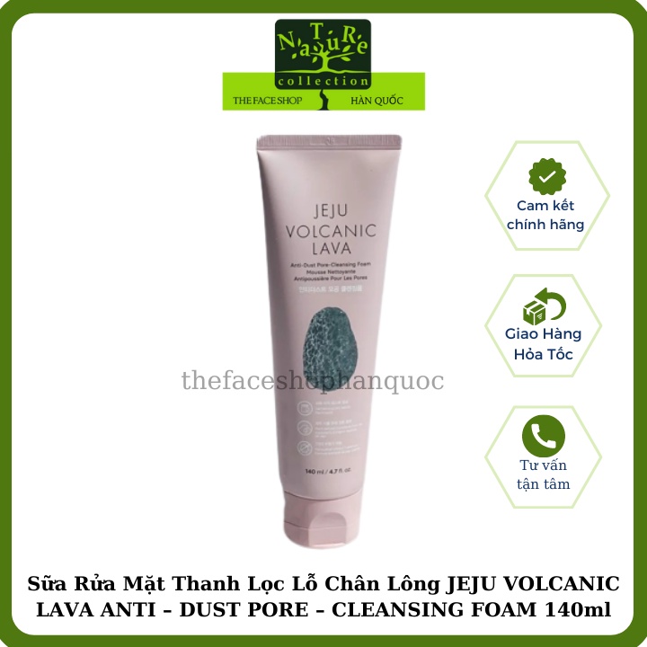 Sữa rửa mặt thanh lọc da The Face Shop Jeju Volcanic Lava Anti Dust Pore Cleansing Foam 140ml
