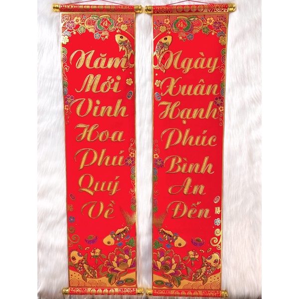 Cặp câu đối đỏ trang trí ngày tết size 1m