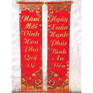 Cặp câu đối đỏ trang trí ngày tết size 1m