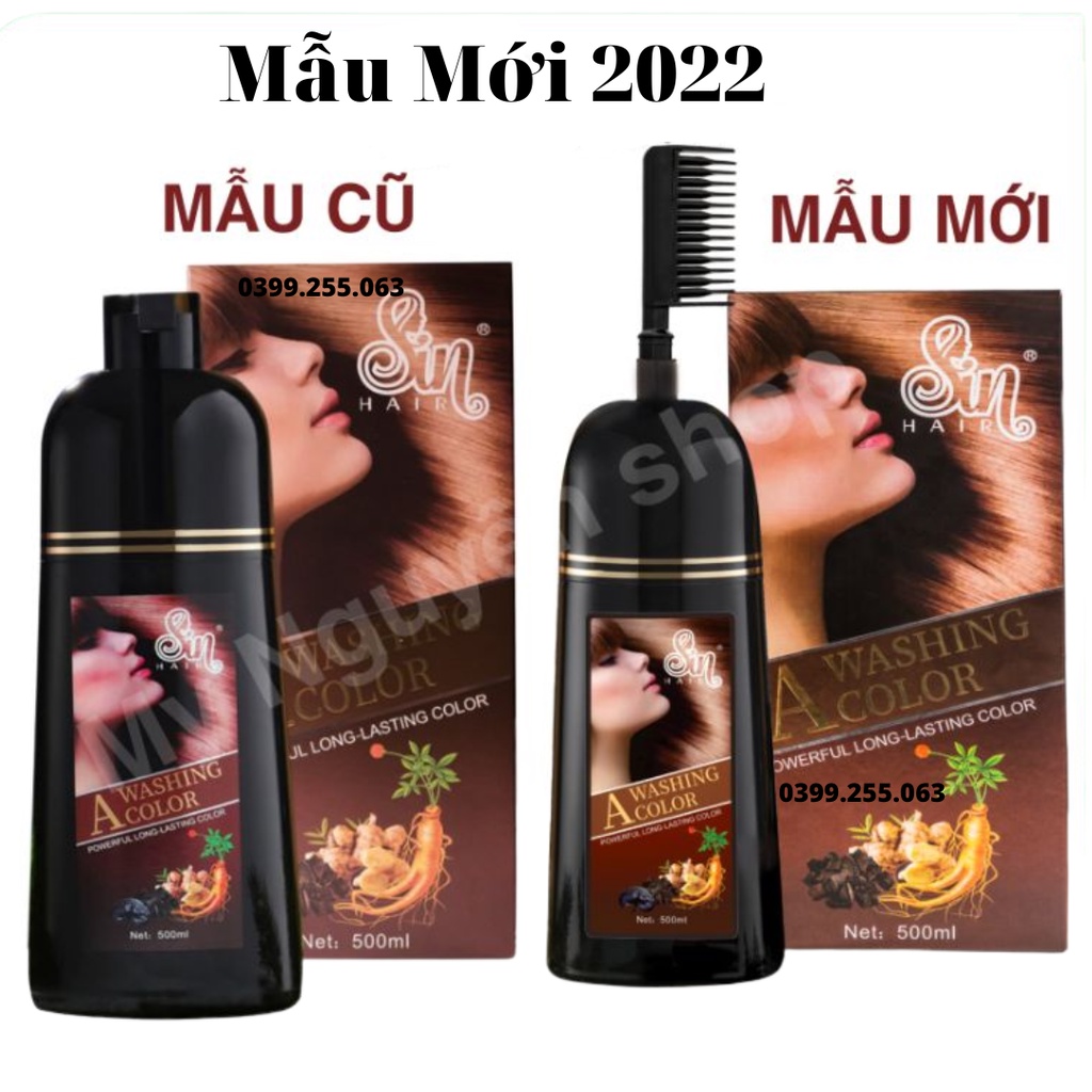 [Chính hãng, có lược] Dầu gội phủ bạc SIN HAIR chính hãng Nhật Bản, Sin hair Nâu