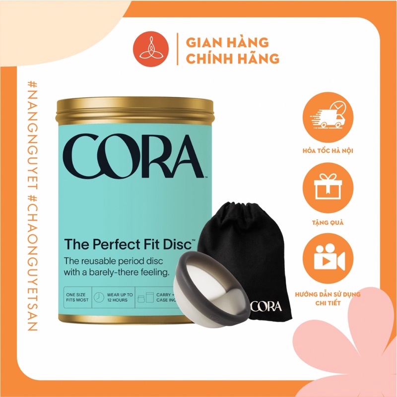 Đĩa nguyệt san Cora Disc, silicone y tế an toàn, dung tích 47ml, màu xám ghi không ố màu, dòng cứng, hõm tháo ẩn
