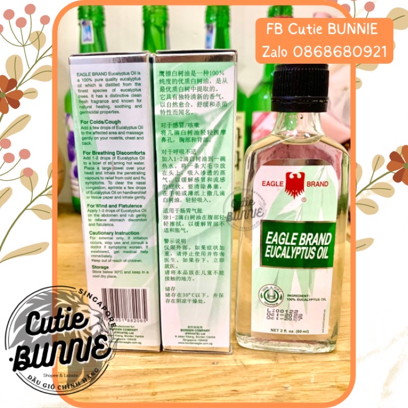 Dầu khuynh diệp  date 2027 hiệu Con Ó chai 60ml Eagle Brand Eucalyplus Oil