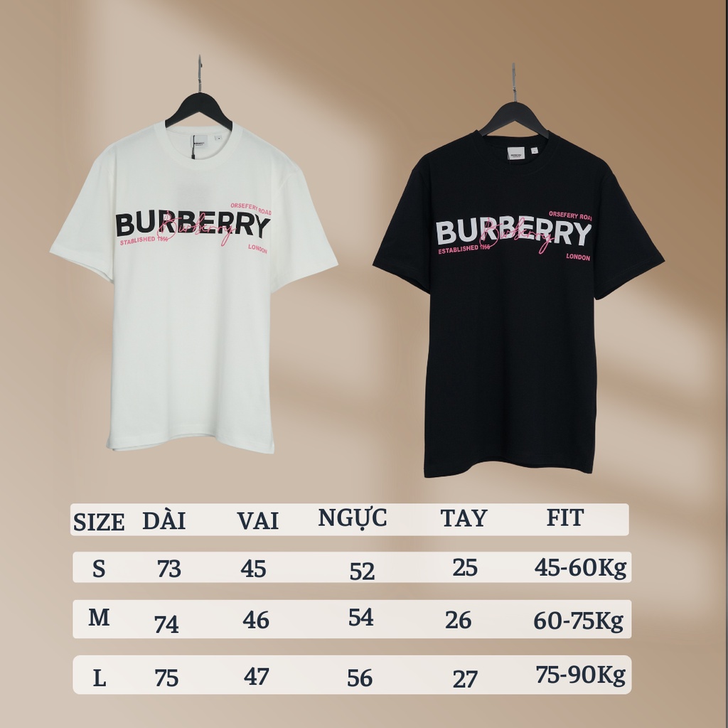 Áo thun unisex BURBERRY LONDON hồng phong cách LUXURY nam nữ form rộng vải cotton 100% Bestquality hot trend 2022