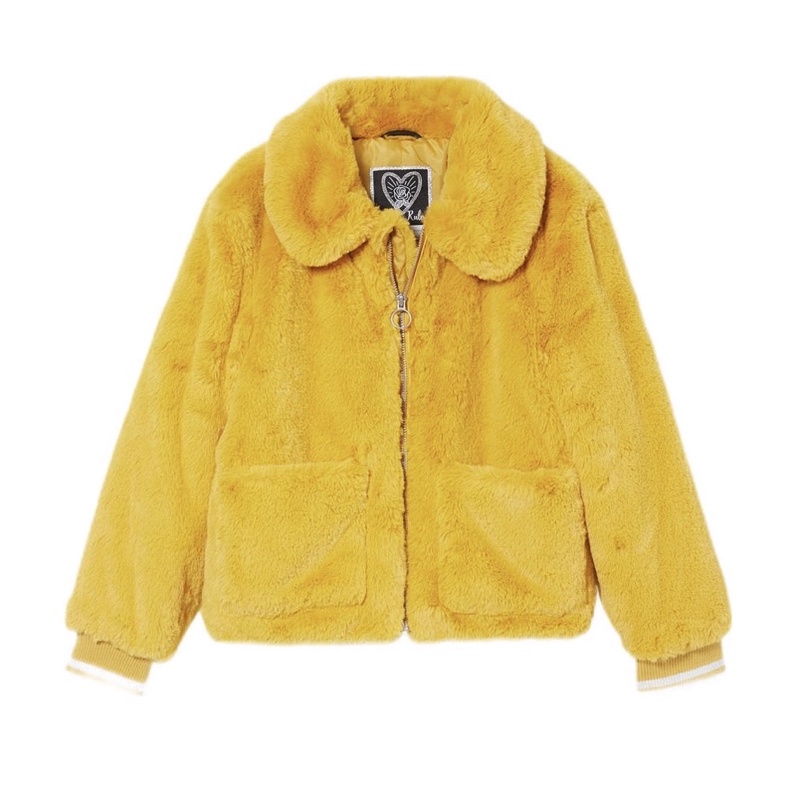 Áo Khoác Lông Bé Gái Cổ Petter Vàng C&amp;A