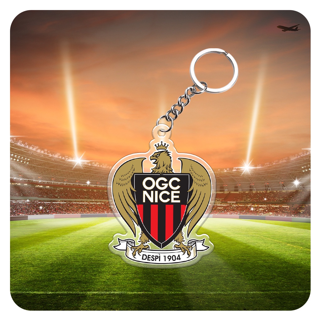 Móc khóa mica logo đội bóng OGC Nice cho bạn bè