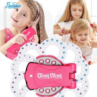 Funslane bộ dụng cụ búi tóc lấp lánh đính kim cương giả kèm 180 viên đá trang trí tóc và giày