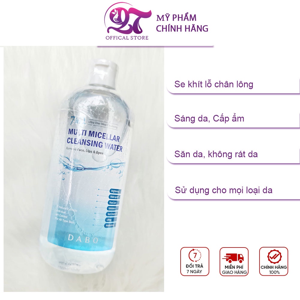 Nước tẩy trang đa năng 7 tác dụng - Dabo Multi Micellar Water 500ml