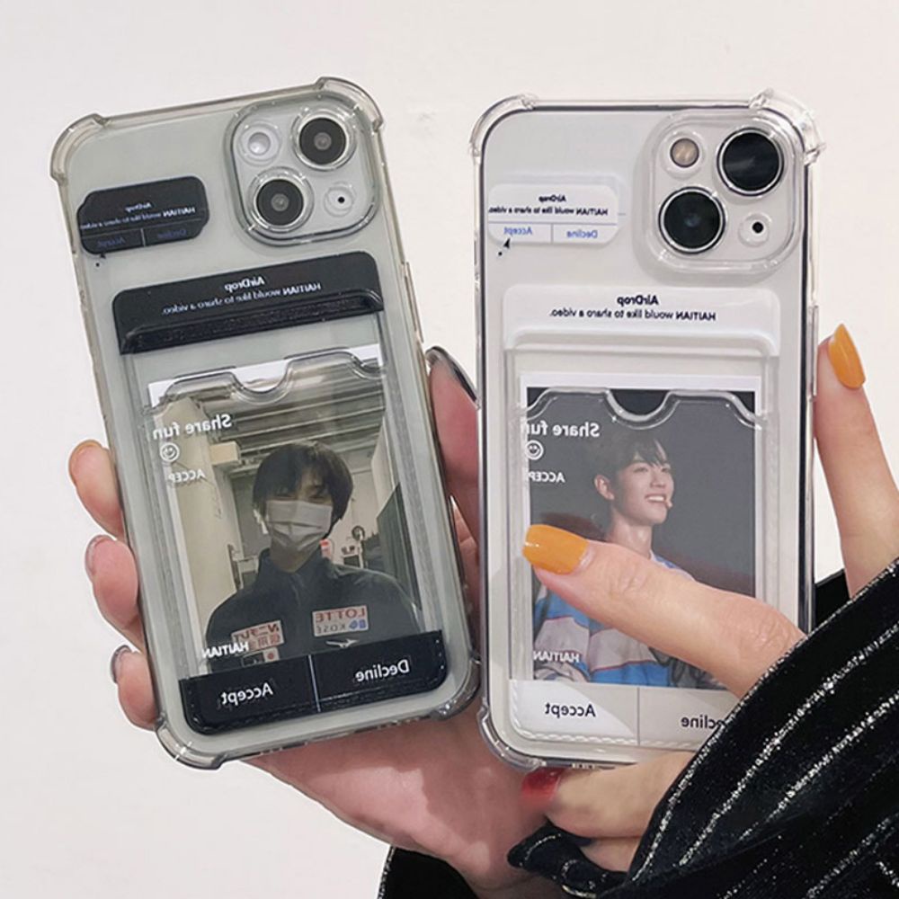 Ốp Điện Thoại TPU Mềm Trong Suốt Chống Sốc Chống Bụi Có Ngăn Đựng Thẻ Đơn Giản Cho IPhone 11 12 13 14 Pro Max 14 Plus