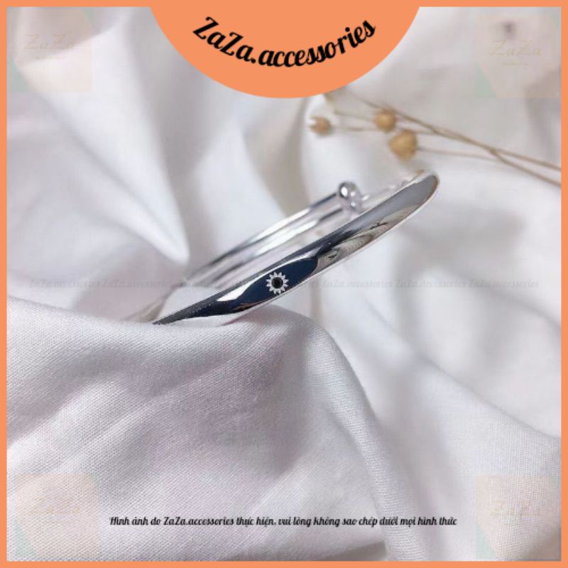 Lắc Tay Bạc Nam Nữ S925 Hướng Dương - Vòng Tay Nam Nữ Bạc Ý Sunflower Mini Có thể Đeo Đôi, Đeo Nhóm ZaZa.accessories