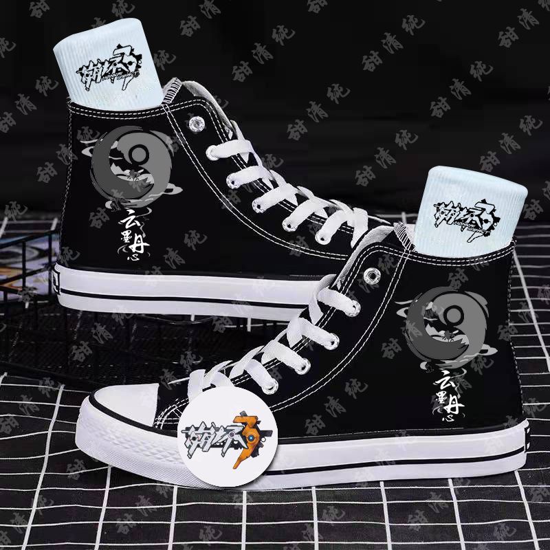 Giày Thể Thao Canvas Cổ Cao Honkai 3 Merchandise Brownia Lost City Brownie Phiên Bản Hàn Quốc Đơn Giản Hợp Thời Trang Cho Nam
