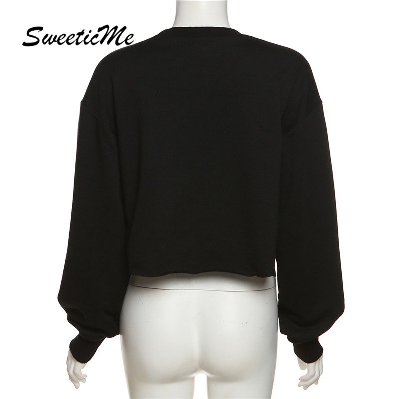 Áo Thun Sweater Cổ Tròn Tay Dài Dáng Ôm In Họa Tiết Thời Trang   Cho Bạn Gái