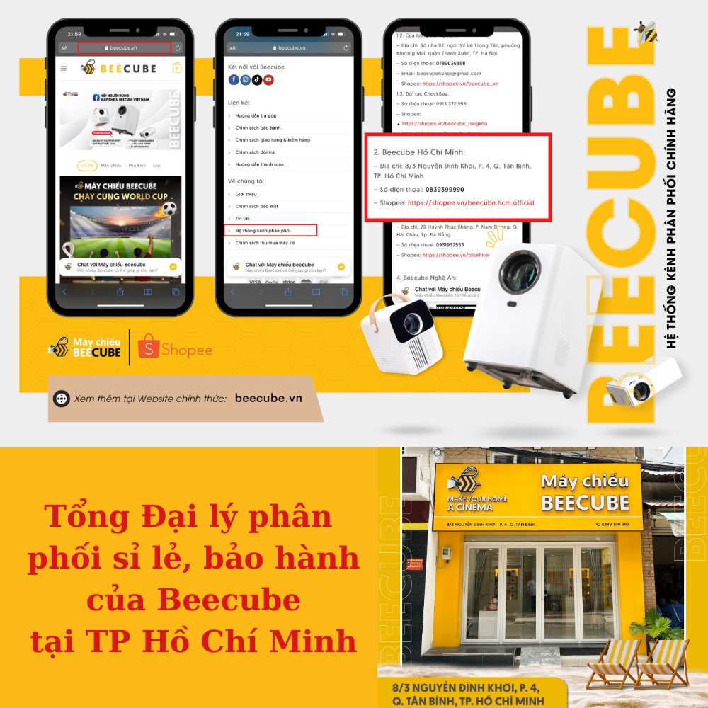 Máy Chiếu BeeCube Xtreme Gen 2 2023 Chính Hãng - Wifi 6, Độ Sáng Cao, Sắc Nét - Bảo Hành 12 Tháng