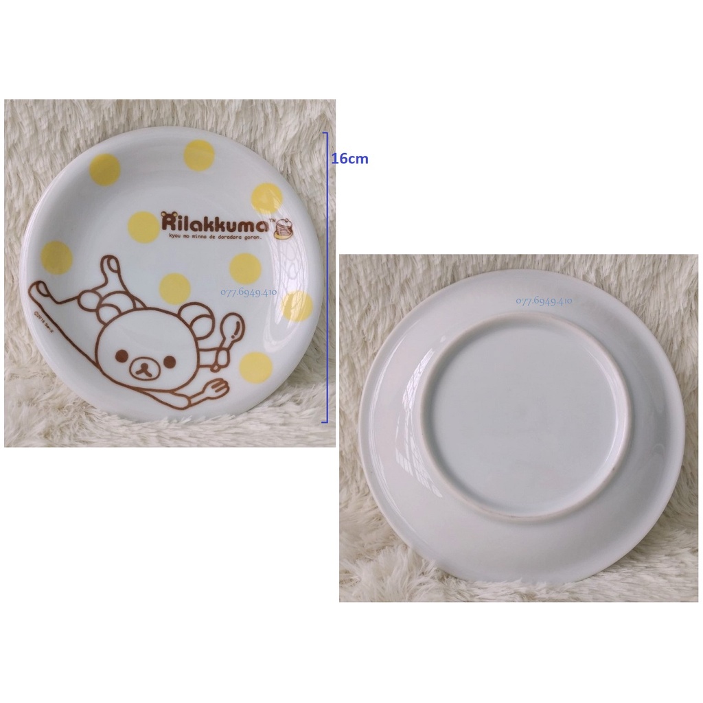 ♥️ Các mẫu DĨA sứ 16-19cm Gấu Rilakkuma - Nhiều màu - Sứ Nhật LAWSON