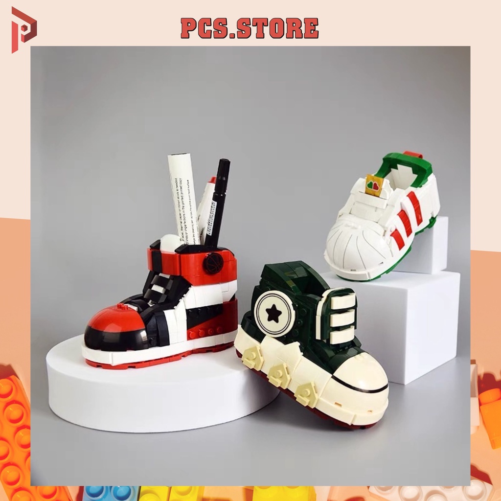 Đồ Chơi Lắp Ráp Ống Đựng Bút Mô Hình Giày Kèm Sách Hướng Dẫn Chi Tiết - PCS STORE
