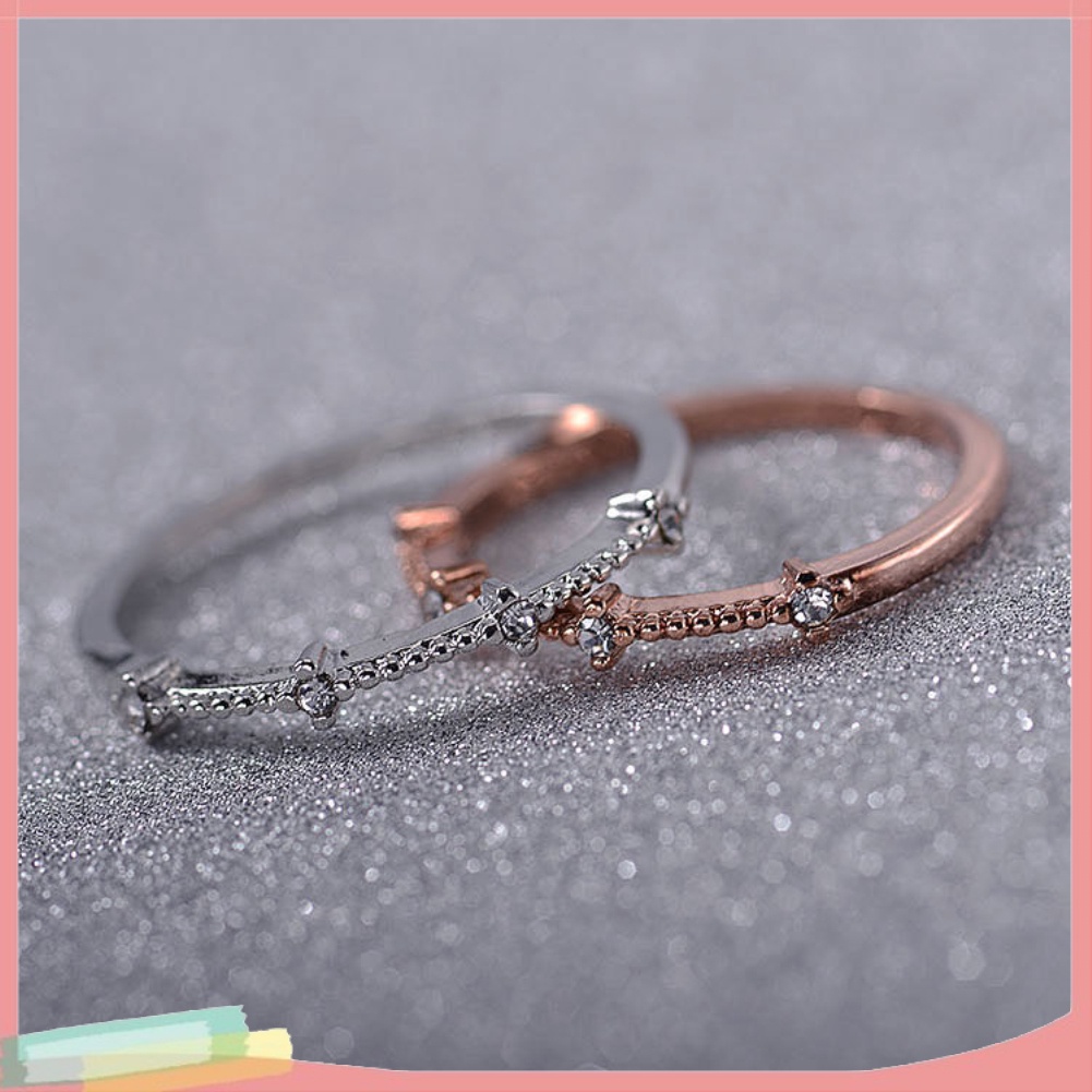 Nhẫn hợp kim trang trí 4 chiếc đính đá thời trang cho nữ