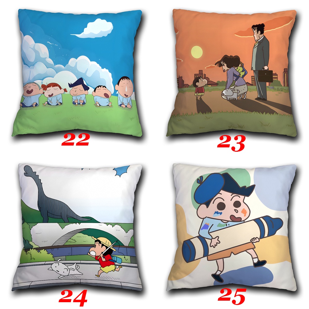 Vỏ Gối Polyester Một Mặt In Hình Cậu Bé Bút Chì Shin-chan Dễ Thương Trang Trí Nhà Cửa / Xe Hơi